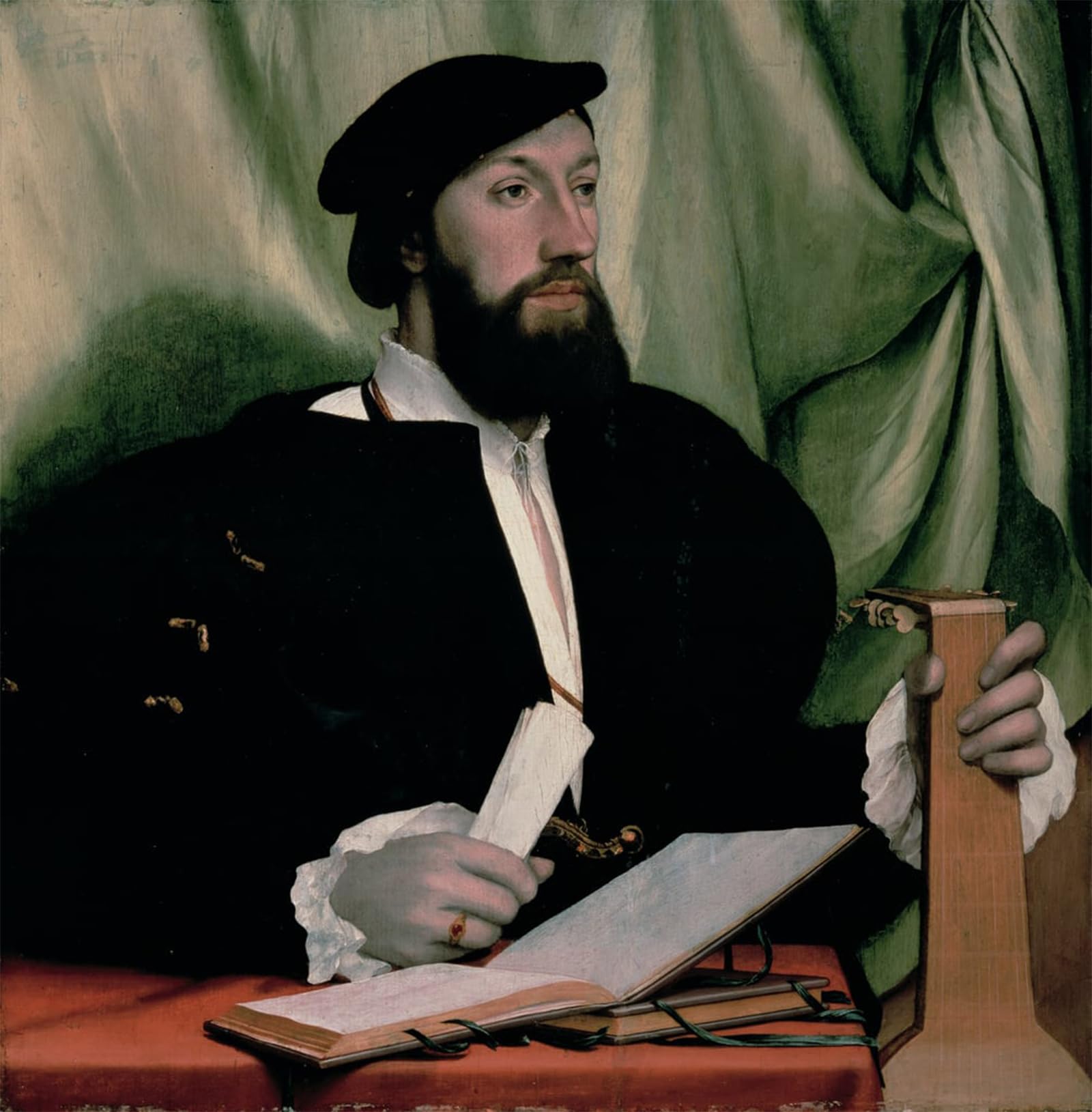 ARTXLXXBN Famous Print Painting Colorful Art Print Gentleman with Music Books and Lute by Hans Holbein Der Jüngere Canvas Art Decorations for Home Decor 60x90cm