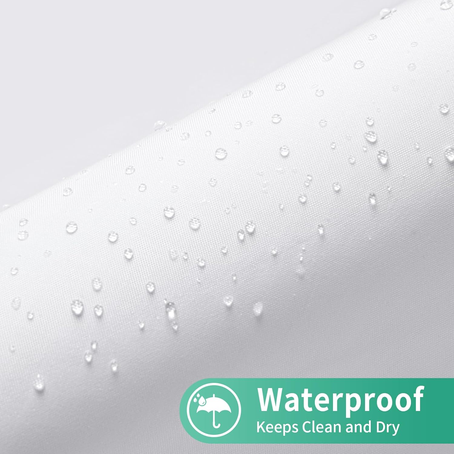 MitoVilla PEVA Snap in Shower Curtain Liner Replacement,No Hook Fabric Bathroom Shower Curtain Liner, Removable Water Repellent Liner for Contemporary Home Hotel Bathrooms​