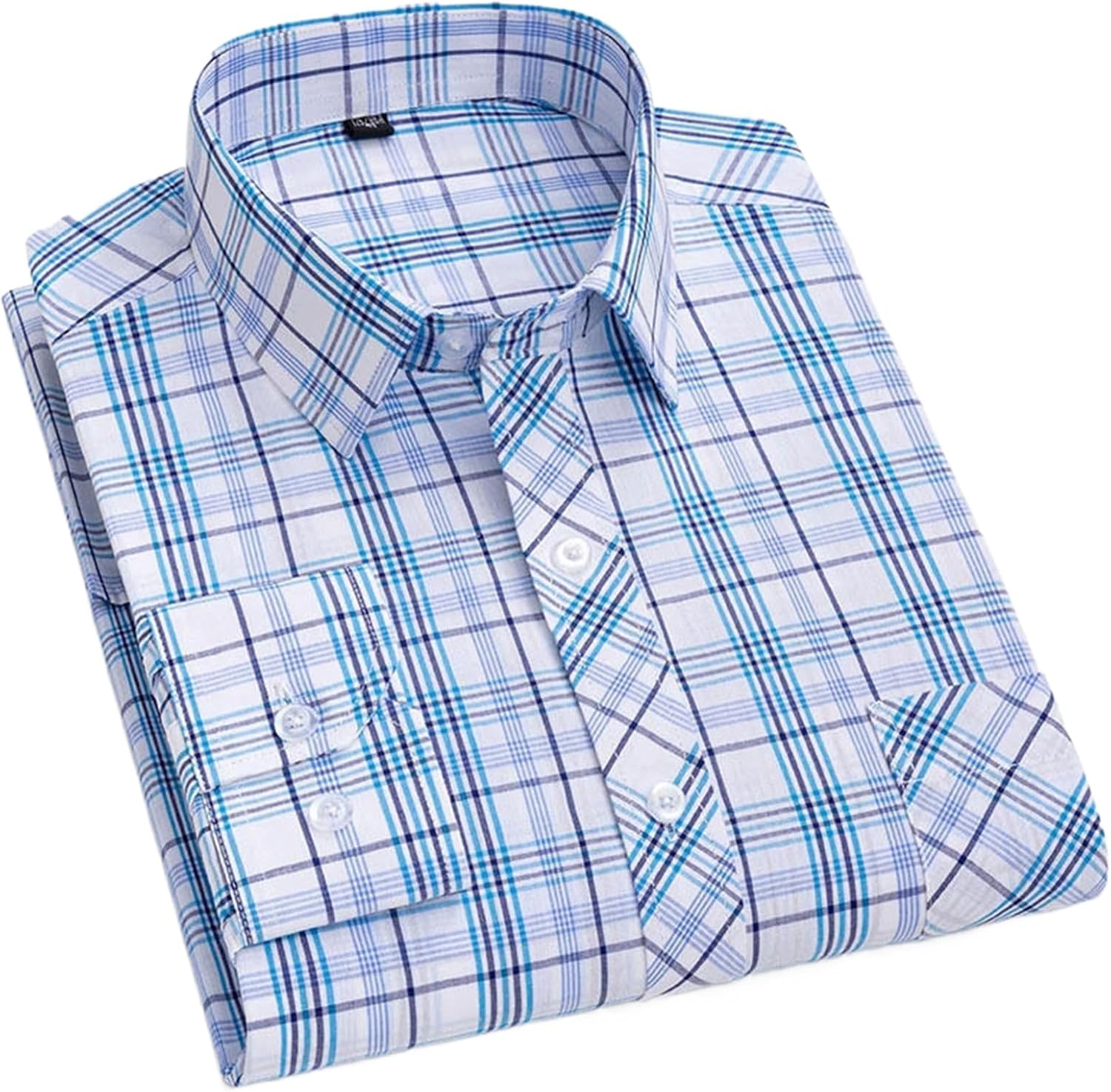 Long-Sleeve Shirts for Men Thin Slim Fit Formal Plain Shirt Office Tops