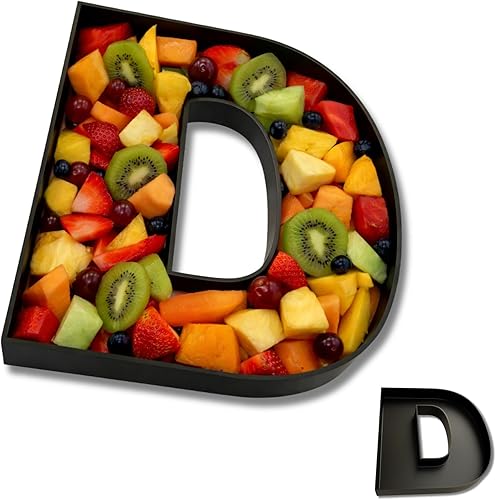 Miniatura 17 de Bandejas de plástico duro reutilizables y rellenables con letras y números para decoración de fiesta (E, Blanco)