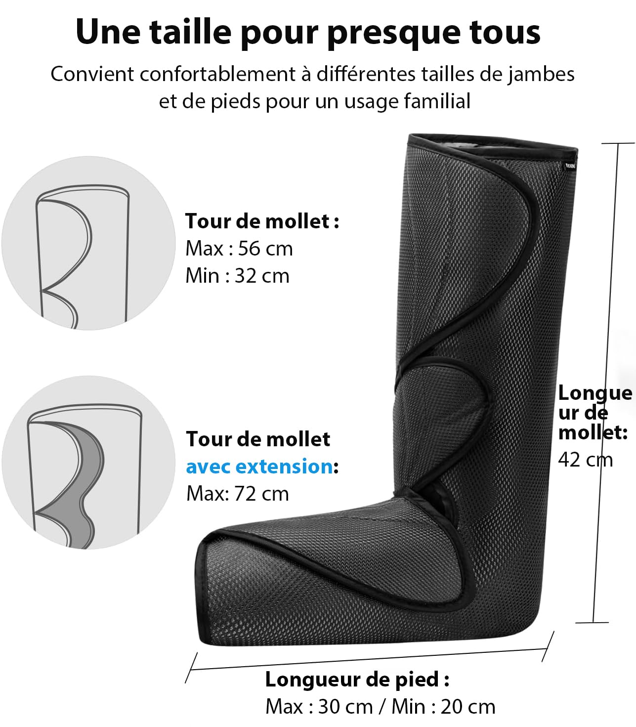 FIT KING Massage Jambes pour la Douleur et la Circulation Appareil de Pressothérapie pour le Massage des Mollets et des Pieds Aide à l'enflure et au Soulagement de la Douleur