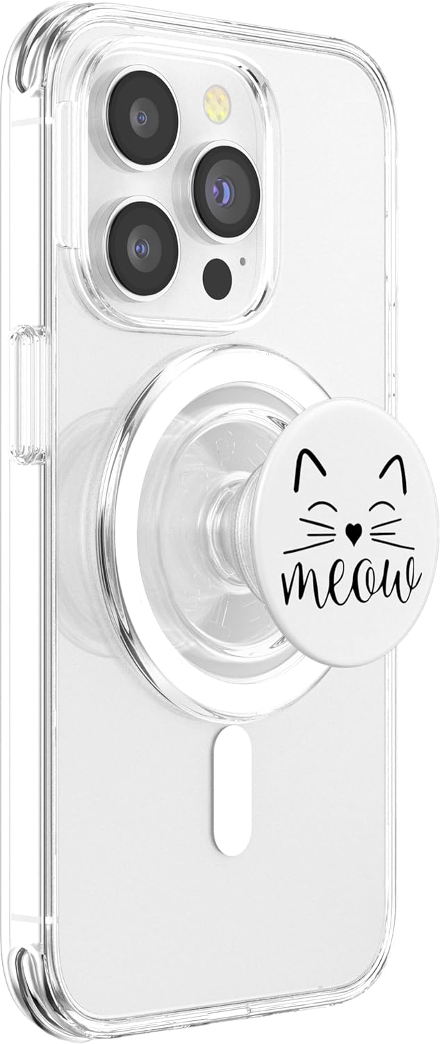 Meow Cute Cat Face Funny Quote for Cat fans PopSockets MagSafe PopGrip for iPhone