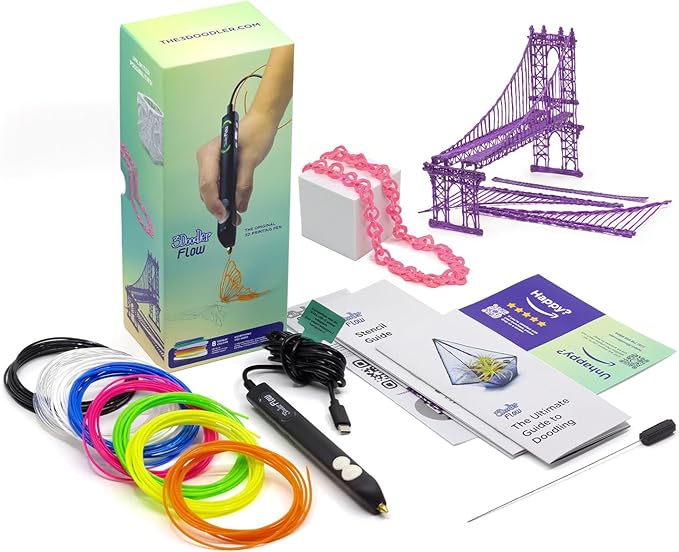 3Doodler Flow Lápiz 3D Negro con Filamentos de Regalo miniatura 3