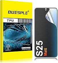 QUESPLE [Pack of 3] Matte Screen Protector for Samsung Galaxy S25 5G, Anti-Fingerprint, Anti-Glare Matte Soft TPU Film, Ultra Clear Fingerprint ID Support Screen Protector