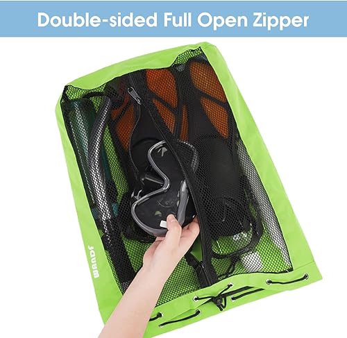 Miniatura 3 de WANDF Bolsa de natación de malla con cordón, mochila de playa para natación, gimnasio y equipo de entrenamiento