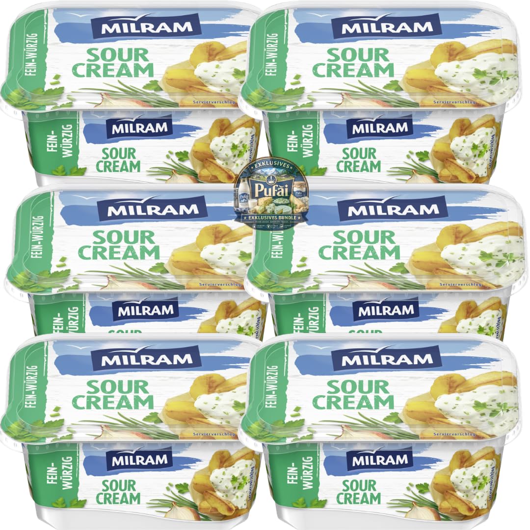 Sour Cream 185 g – Cremige Sauerrahmzubereitung für Dips, Kartoffeln, Wraps und Snacks – Vorteilspack 6er-Set