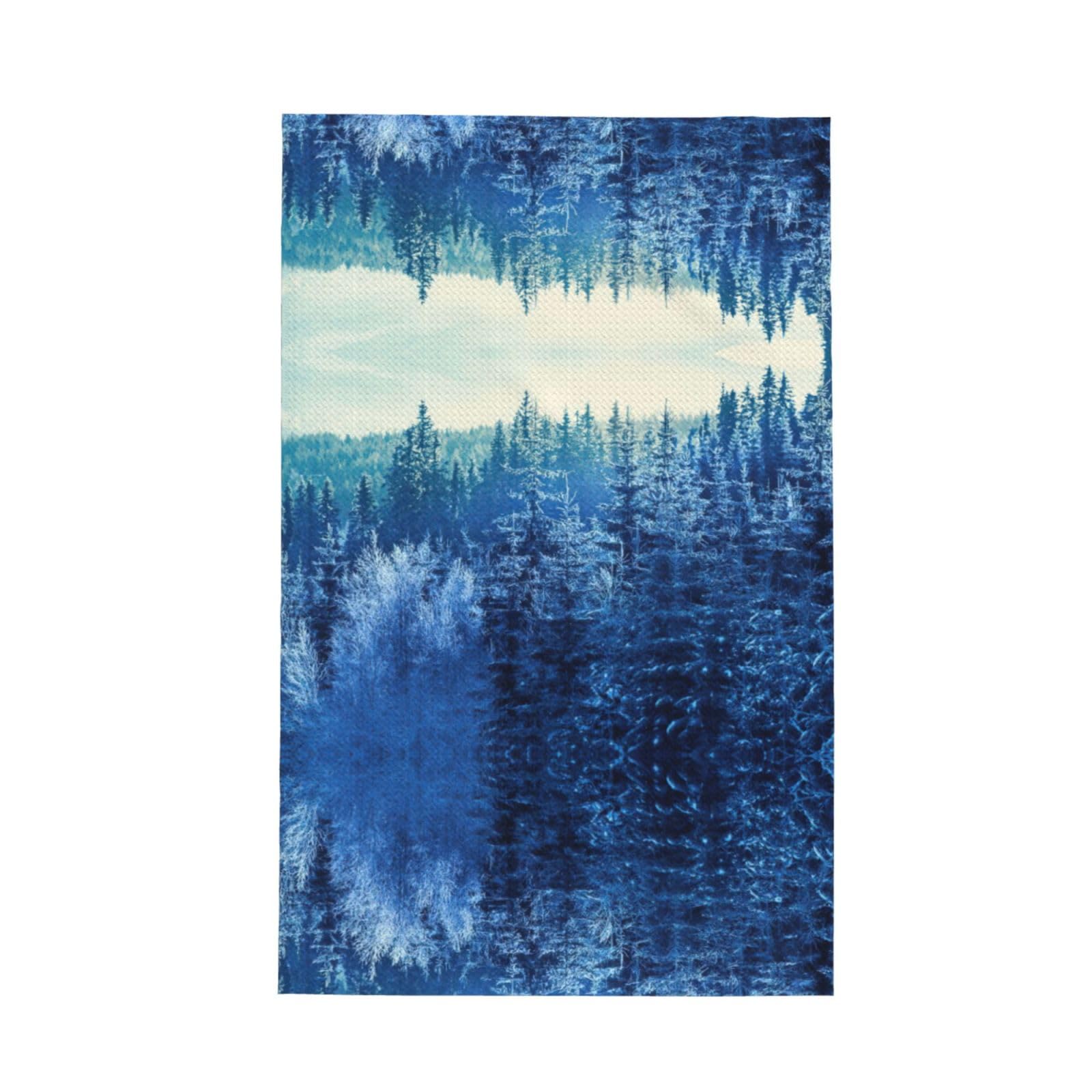 XXahnbm Winter Mountain Print Waffle Kitchen Towel,Absorbent Hand Towel