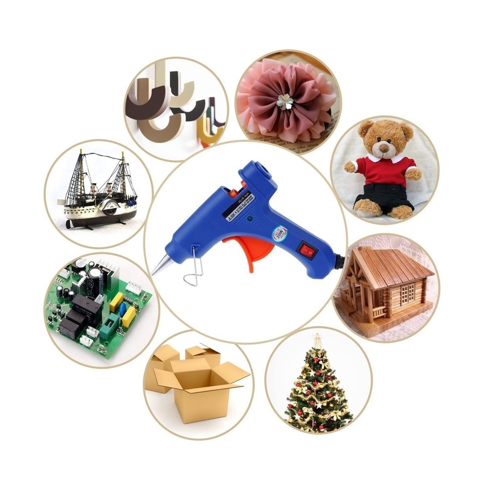Pistolet Do Klejenia Z 7 * 100MM Kleje W Sztyfcie Mini Na Gorąco Przemysłowe Pistolety Majsterkowania Elektryczne Narzędzie Naprawy Temperatury Ciepła Szybkie Niezawodne Klejenie(With 30pcs sticks)