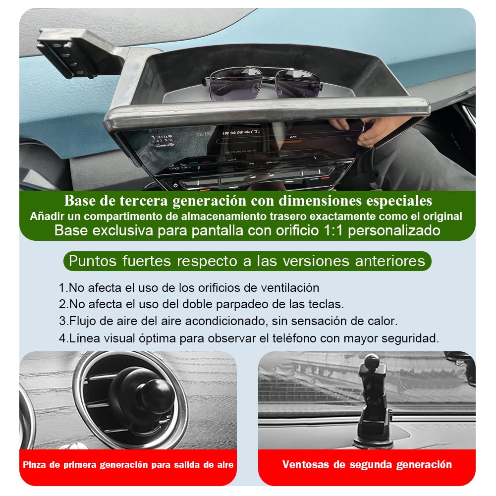Soporte Movil Coche para Volkswagen ID.Buzz Accesorios [Solo compatible con VW ID Buzz – pantalla táctil 12 pulgadas, años 2022-2024]No compatible con pantallas táctiles de 12,9 pulgadas y 10 pulgadas