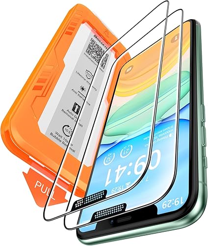 BossKiss Protector de pantalla para iPhone 11iPhone XR, dureza TOP 9H de grado militar a prueba de roturas, vidrio templado HD, cobertura completa
