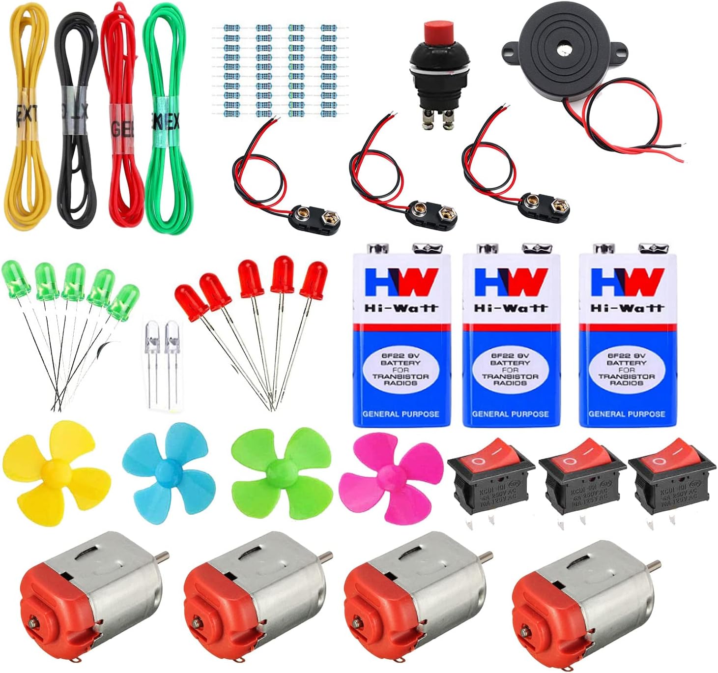 NEXT GEEK DIY School Science Experiment Project dc Motor kit Item Loose in one Pack Mix Color