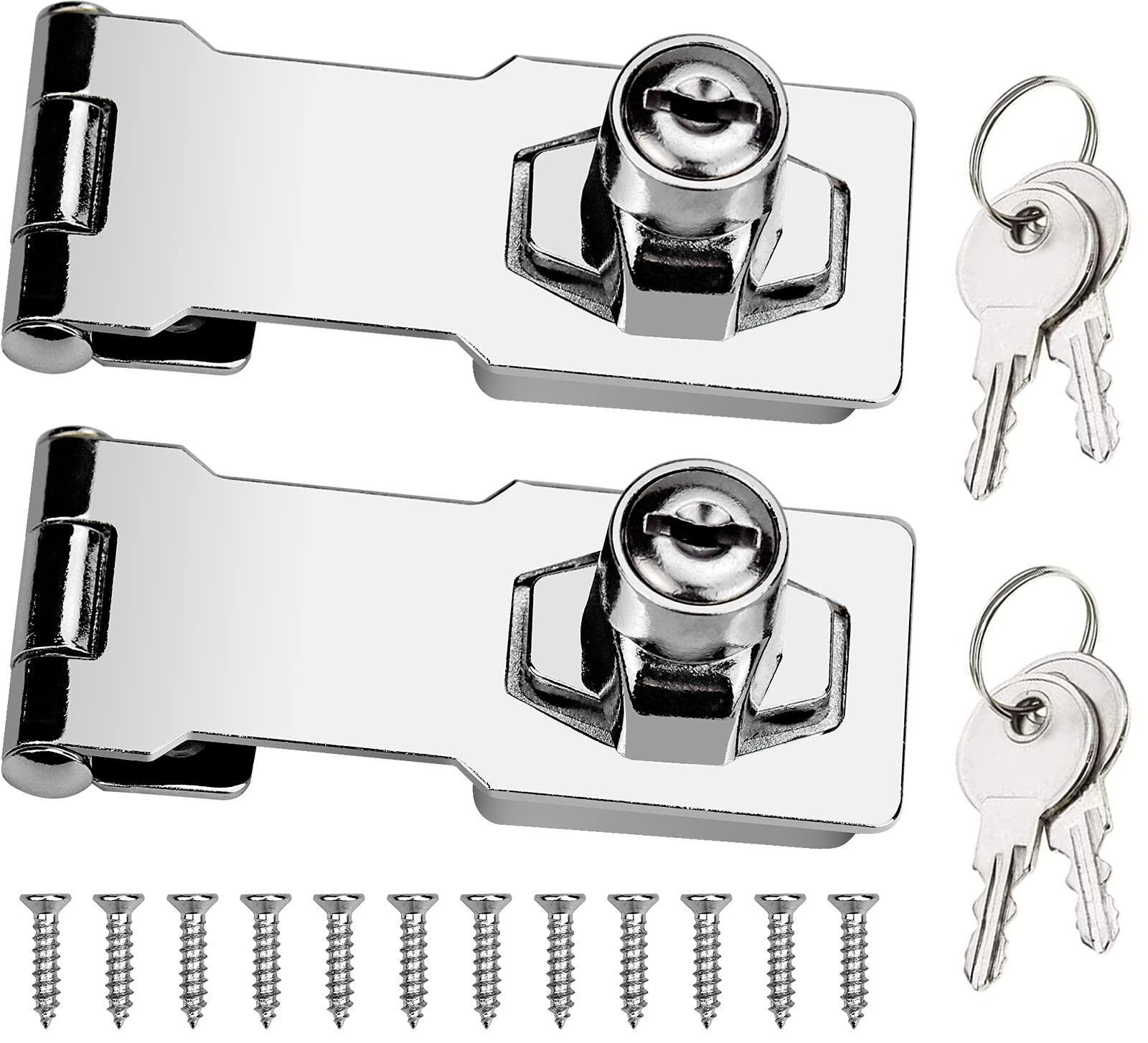 Buy BOFUS 2 Packs Keyed Hasp Locks, Twist Knob Keyed Locking Hasp for