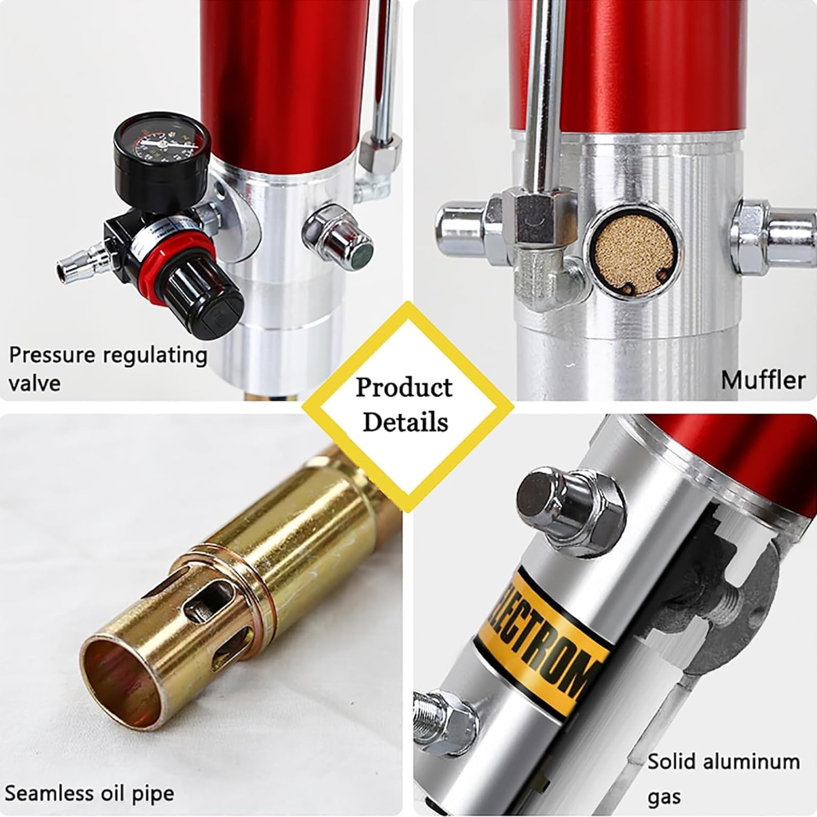 Bomba de grasa neumática, bomba de grasa neumática con manguera de alta presión, pistola inyectora de aceite, válvula de presión, separador de aceite y agua para talleres de transferencia de aceite