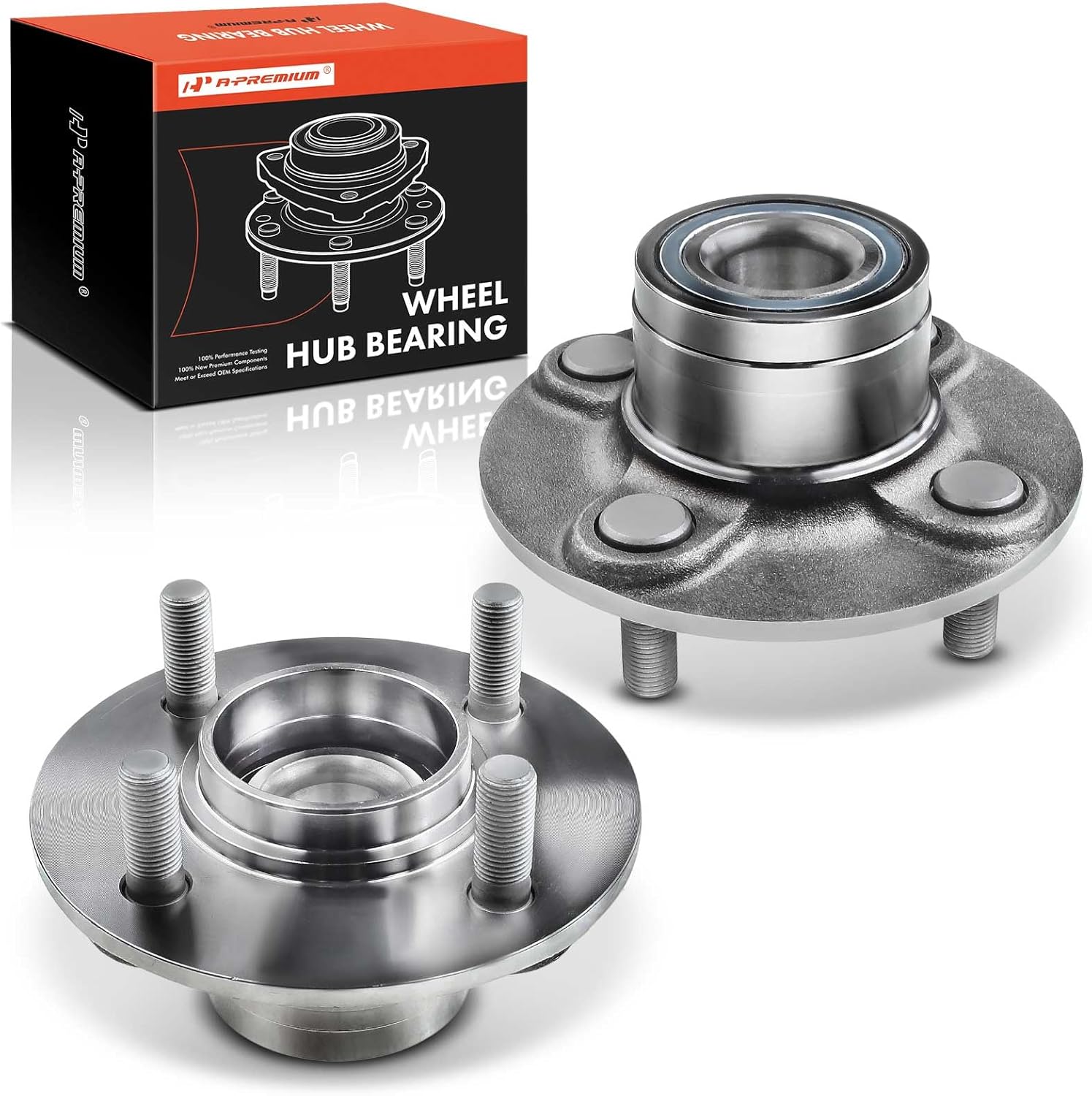 A-Premium 2 x Rear Wheel Bearing and Hub Assembly with 4-Lug Compatible with Nissan Sentra 1990-1999, NX 1991-1993, 200SX 1995-1998