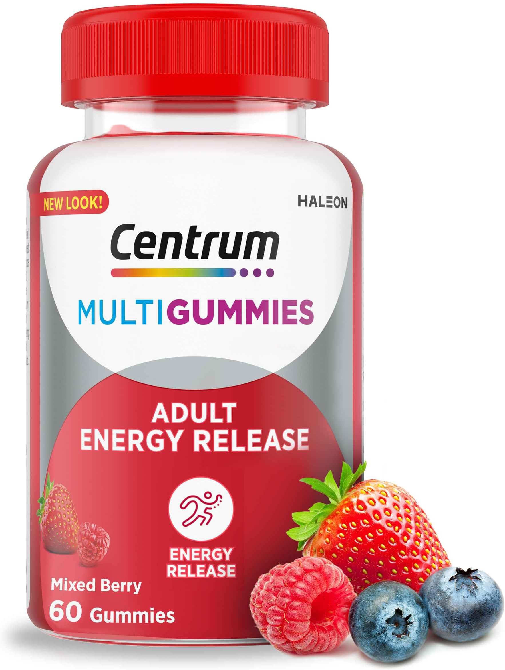 Centrum MultiGummies Energy Release, Adult Gummy Multivitamins, 60 ct