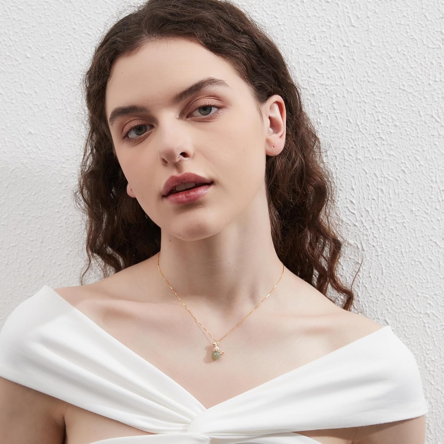 Natural Hetian Jade Necklace for Women, Dainty Green Jade Cat Animal Charm Pendant Adjustable Choker Necklace Jewelry Chain Gift for Mom Lover Her (925 Sterling Silver with Gold Plated) - Image 7