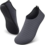 Water Shoes Women Men Adult Quick-Dry Aqua Socks Barefoot Non Slip for Beach Swim River Pool Lake surf Black SK002(U)
