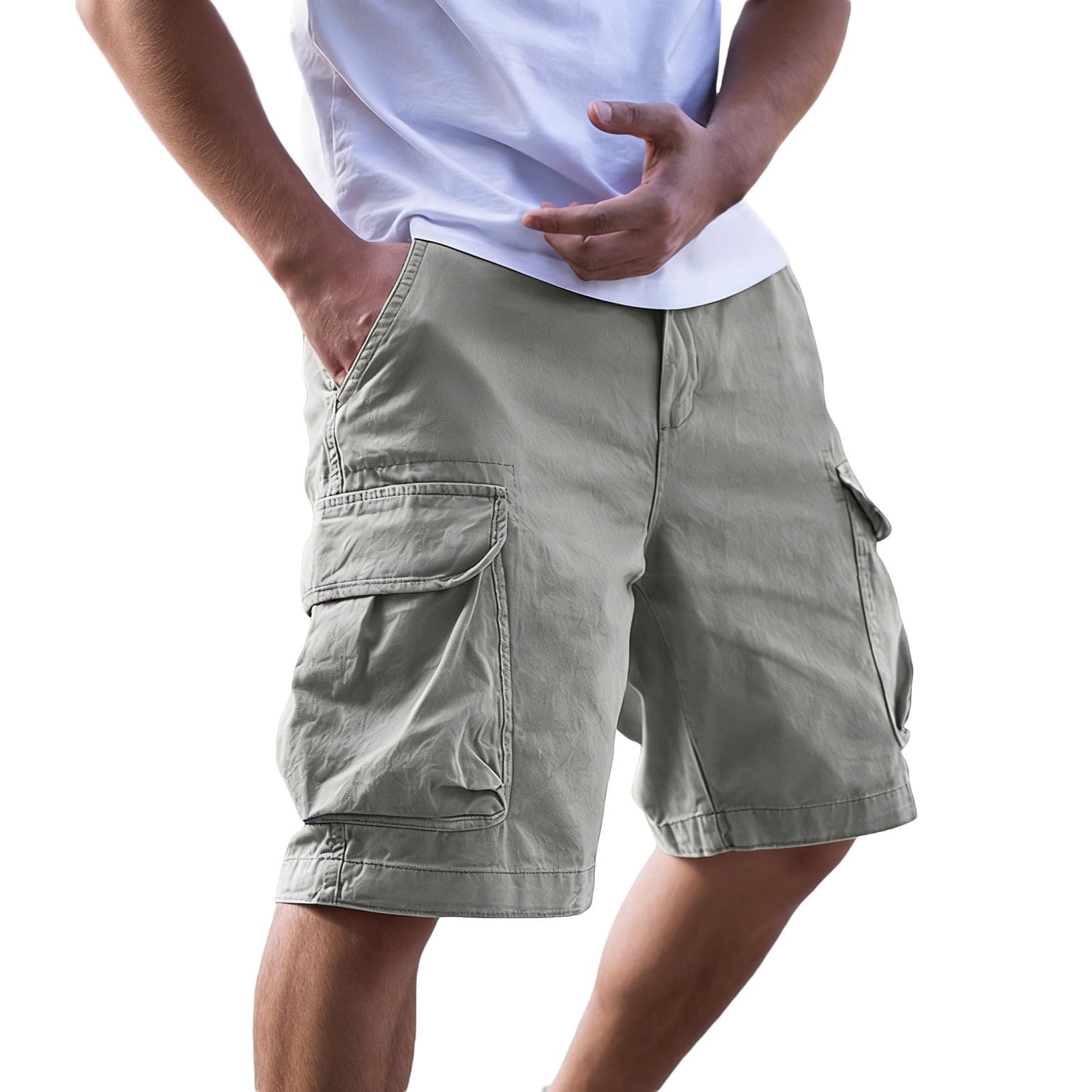 Short homme cargo sport extensible avec poches zippées sûres