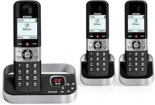 Alcatel F890 Voice Trio - Cordless Phone with answering machine and 3 Handsets - Landline Home Phones - Call Blocking Telephones