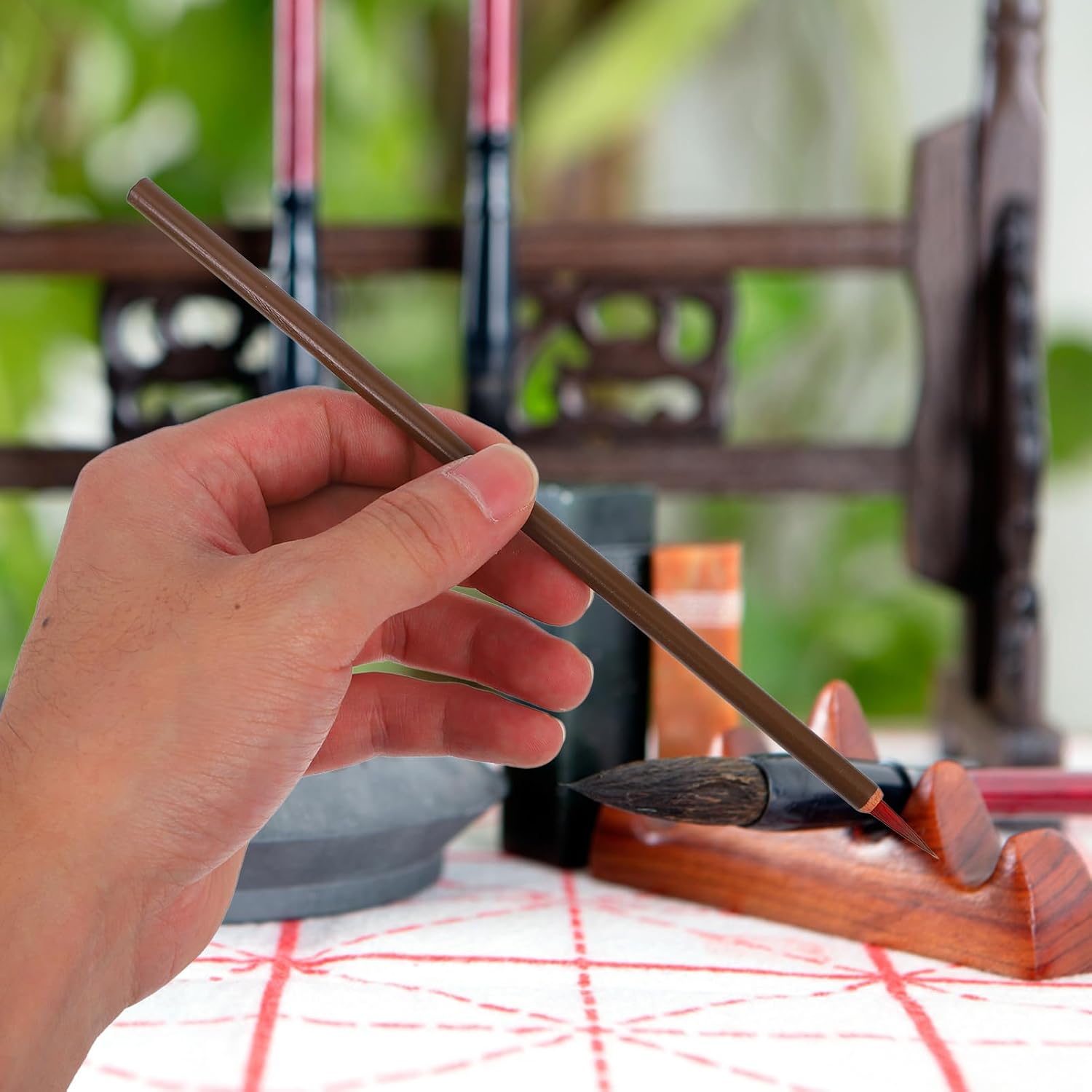 10pcs Chinese Calligraphy Brush Writing Brush Ink Painting Calligraphy Art Stationery Writing Pens Accessories for Boys and Girls Beginners