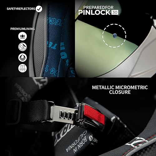 Miniatura 3 de HAX Onix - Cascos de motocicleta de cara completa para hombre, cascos de motocicleta con pinlock listo, aprobado por DOT, ajuste cómodo, blanco, M