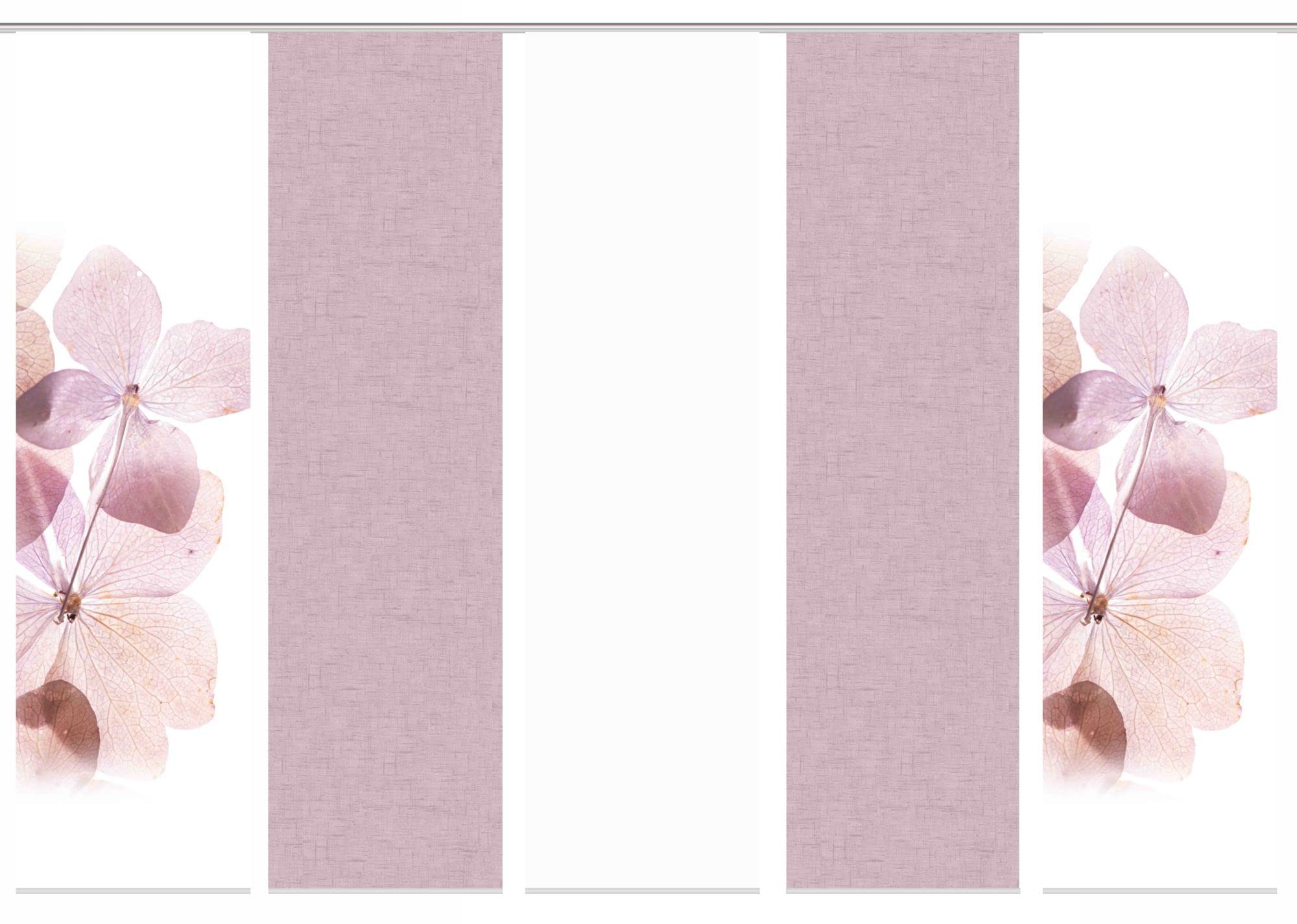 5er-Set Schiebegardinen MARCELLA blickdicht, Höhe 245 cm, rose
