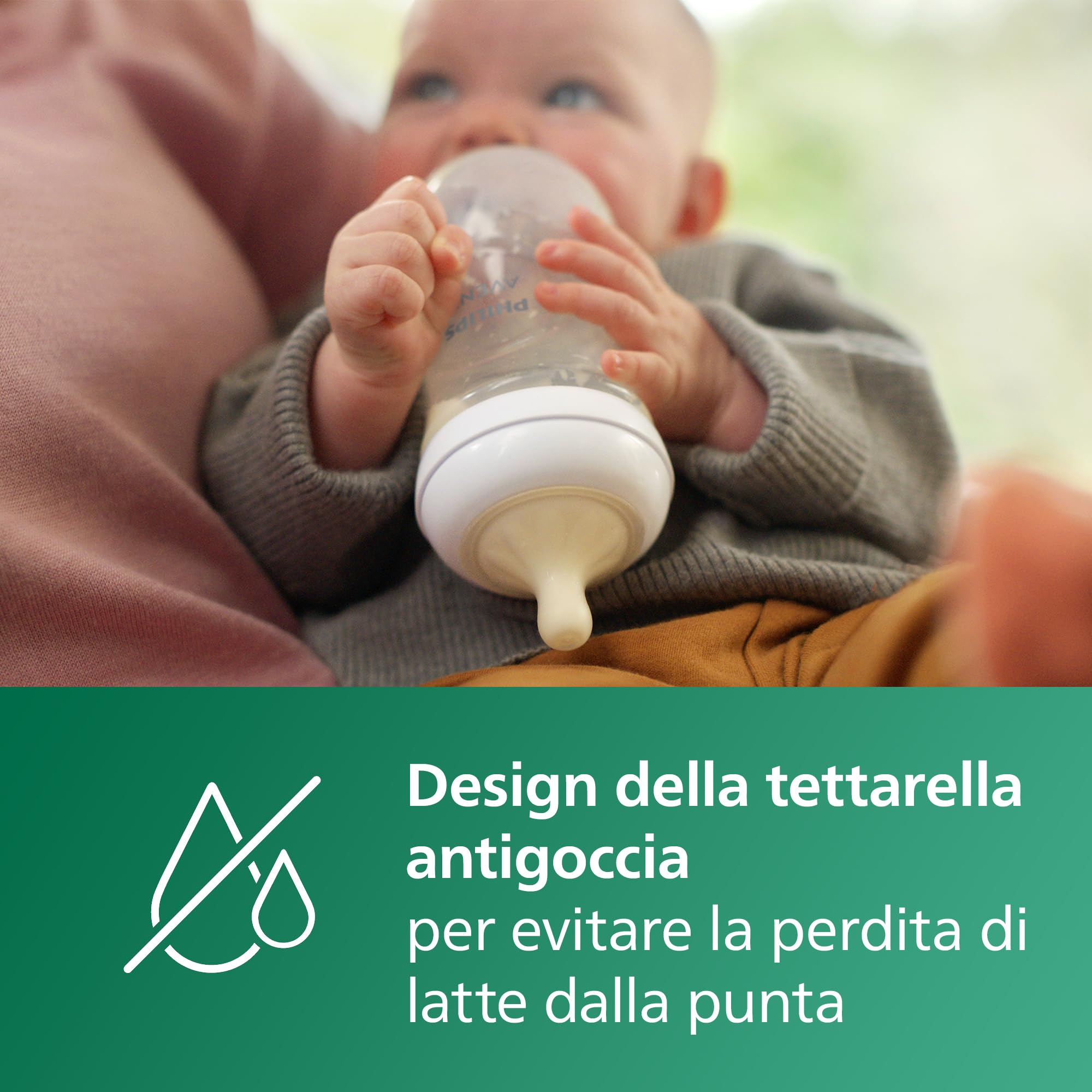 Biberon in vetro Philips Avent Natural Response: 2 biberon da 240 ml senza BPA per neonati da 3 a 6 mesi (modello SCY933/02)