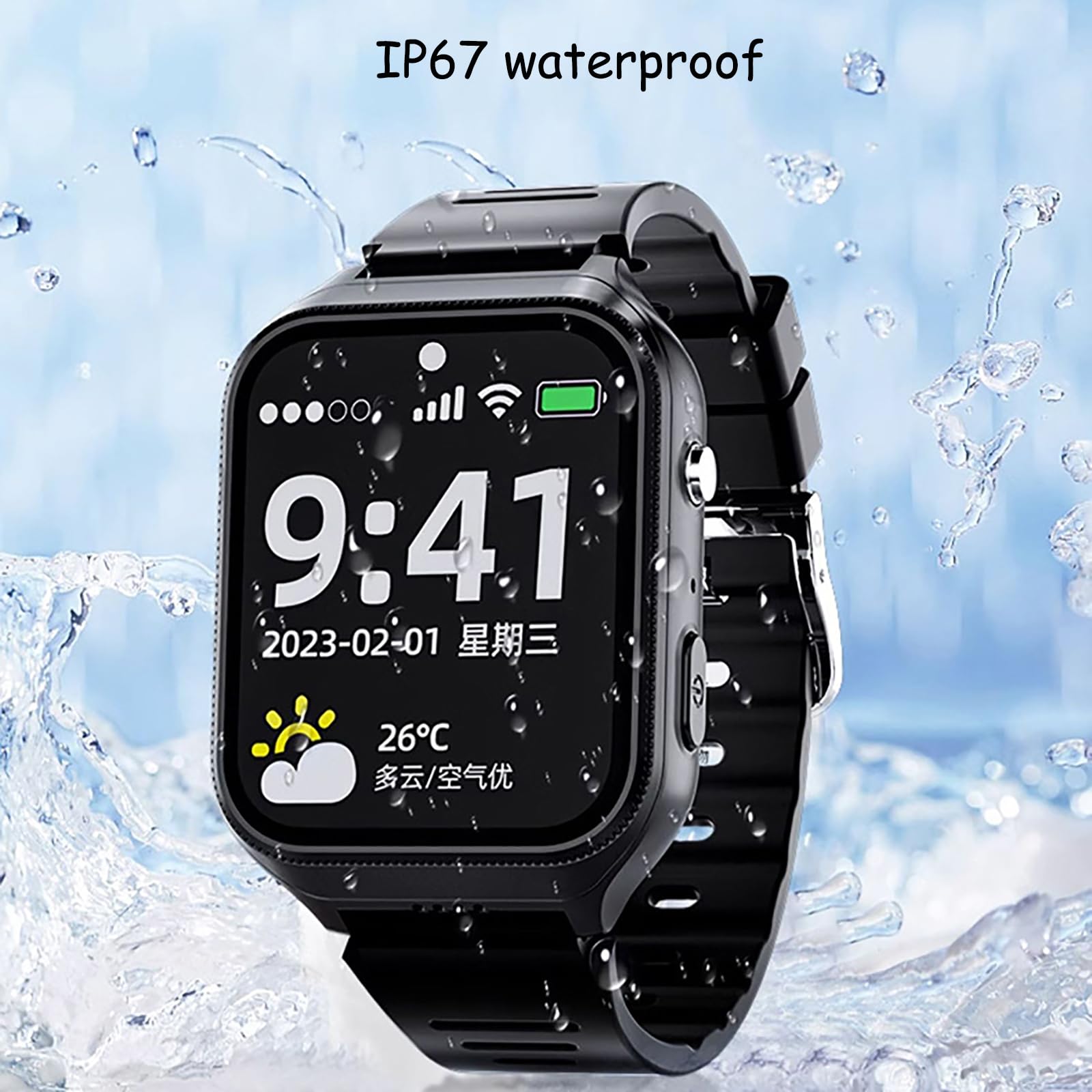 Genérico Smartwatch Personas Mayores Aviso de Caída Reloj Inteligente Dispositivos de Alerta de Caídas Alarma SOS Localización GPS Videollamada Impermeable Detección de Caídas para Demencia Alzheimer