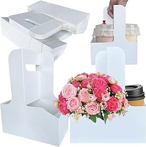 Jetec 50 Pcs 4 Cup Drink Carrier With Handle, 12-16 Oz Cup - View #11