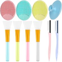 10 Pcs Silicone Face Mask Applicators With Silicone Face Scrubber And Razor For Women Face, Mask Applicator Tool, Face Exfoliator Scrubber, All Skin Types, Reusable
