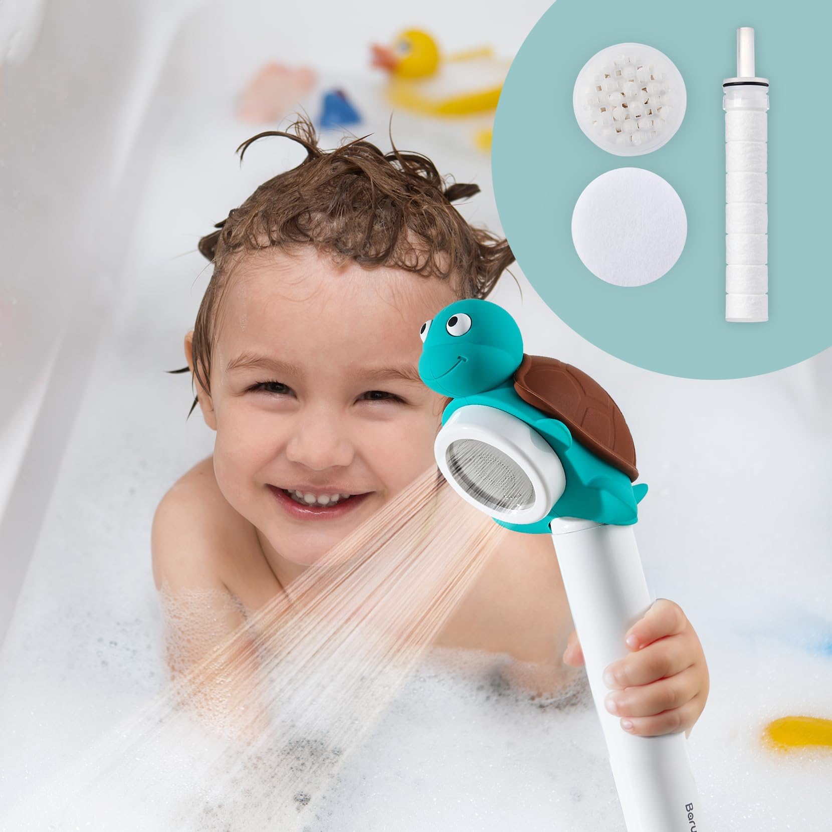 Barumi Livo Handheld Filtered Showerhead for Kids - Turtle