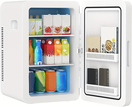 advwin Mini refrigerador de 22L para dormitorio, 30 latas, refrigeradores compactos portátiles con alimentación CACC para el cuidado de la piel,