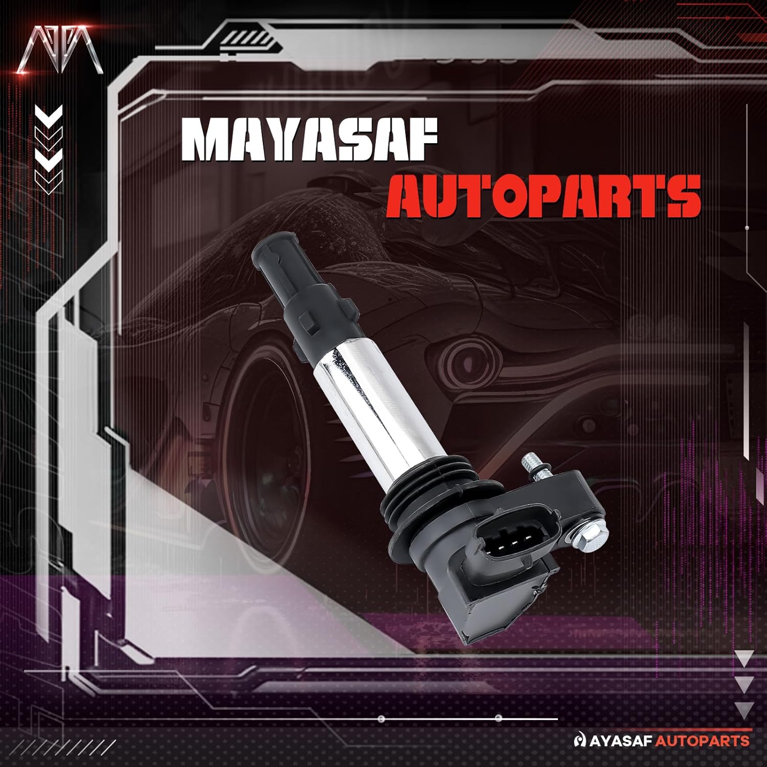 MAYASAF UF375 Ignition Coils [Pack of 6] for Buick Enclave, for Cadillac CTS/STS, for Chevy Traverse, for Saab 9-3, for Saturn Outlook - V6 2.8L 3.6L C1508