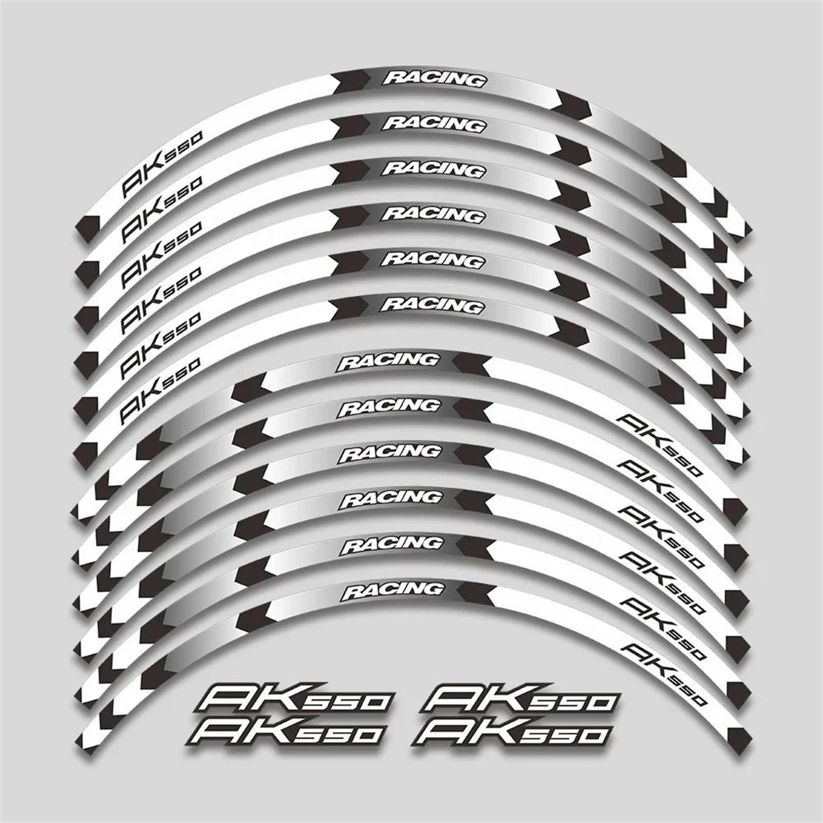 Stickers Motorcycle Accessories Wheel Stickers Reflective Rim Motorbike Waterproof Decals for KYMCO AK550 AK 550(Style 8)