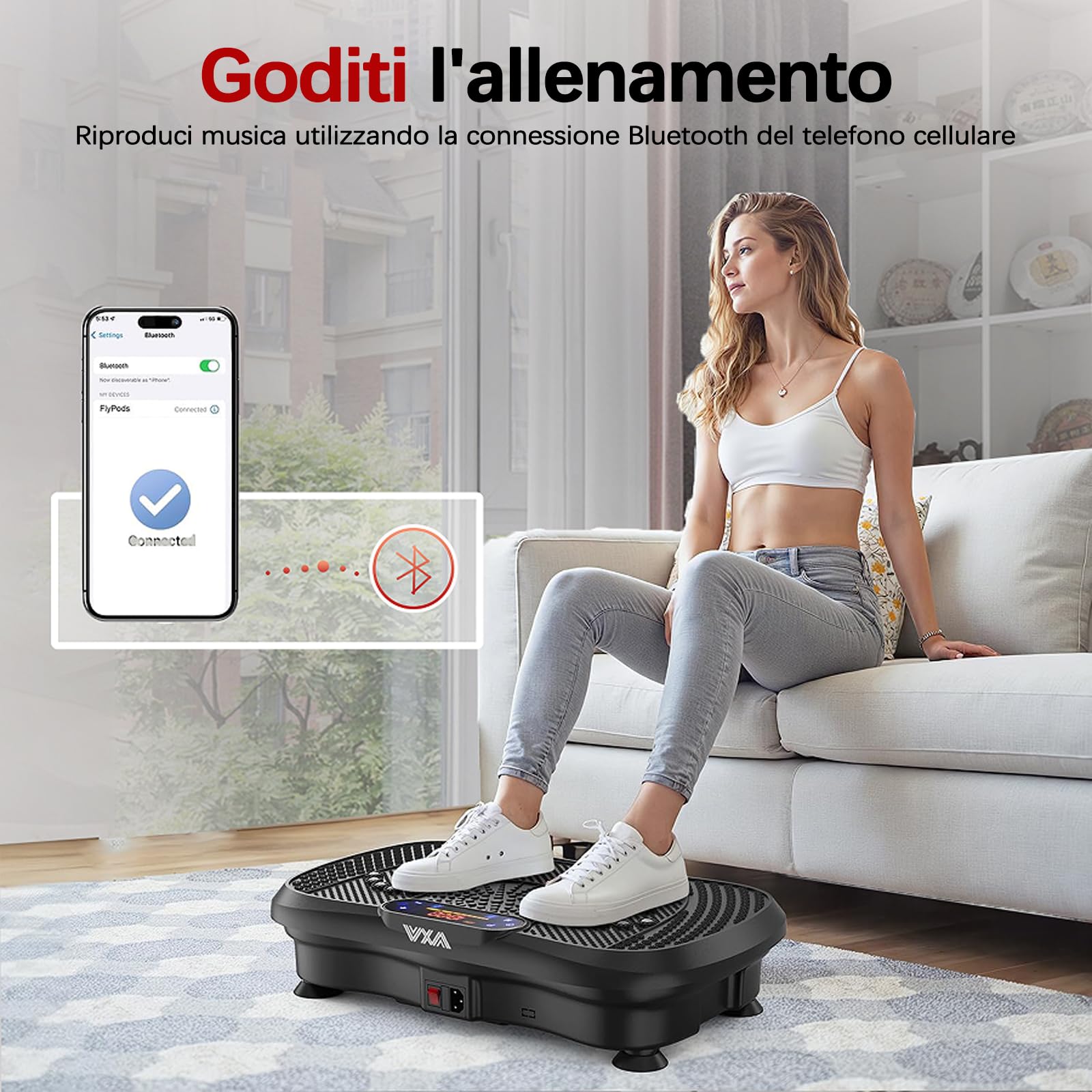 Pedana Vibrante Dimagrante,2025 Aggiornato Piattaforma Vibrante Per il Drenaggio Linfatico, Regolabile a 120 Velocità Con Capacità di 204 kg, Adatta Per Uomini e Donne Per Perdere Peso.