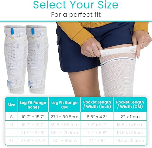 Miniatura 5 de Vive Soporte para bolsa de pierna de catéter para hombres y mujeres (paquete de 2)  Soporte y funda para bolsa de catéter de nefrostomía y Foley