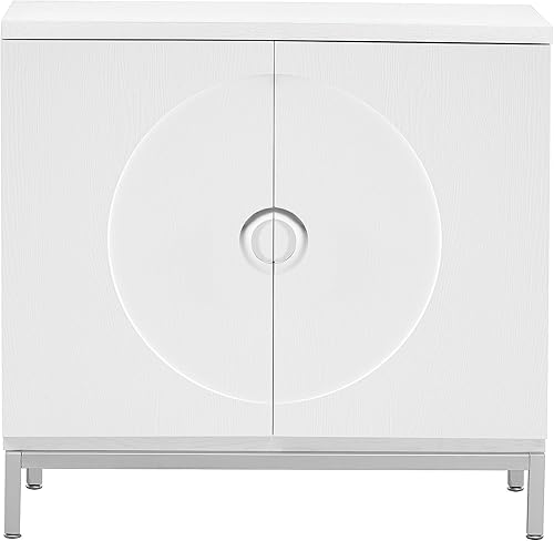 Miniatura 9 de Bellemave Armario de almacenamiento con 2 puertas y estantes ajustables, aparador de madera con almacenamiento y patas de metal para sala de estar,