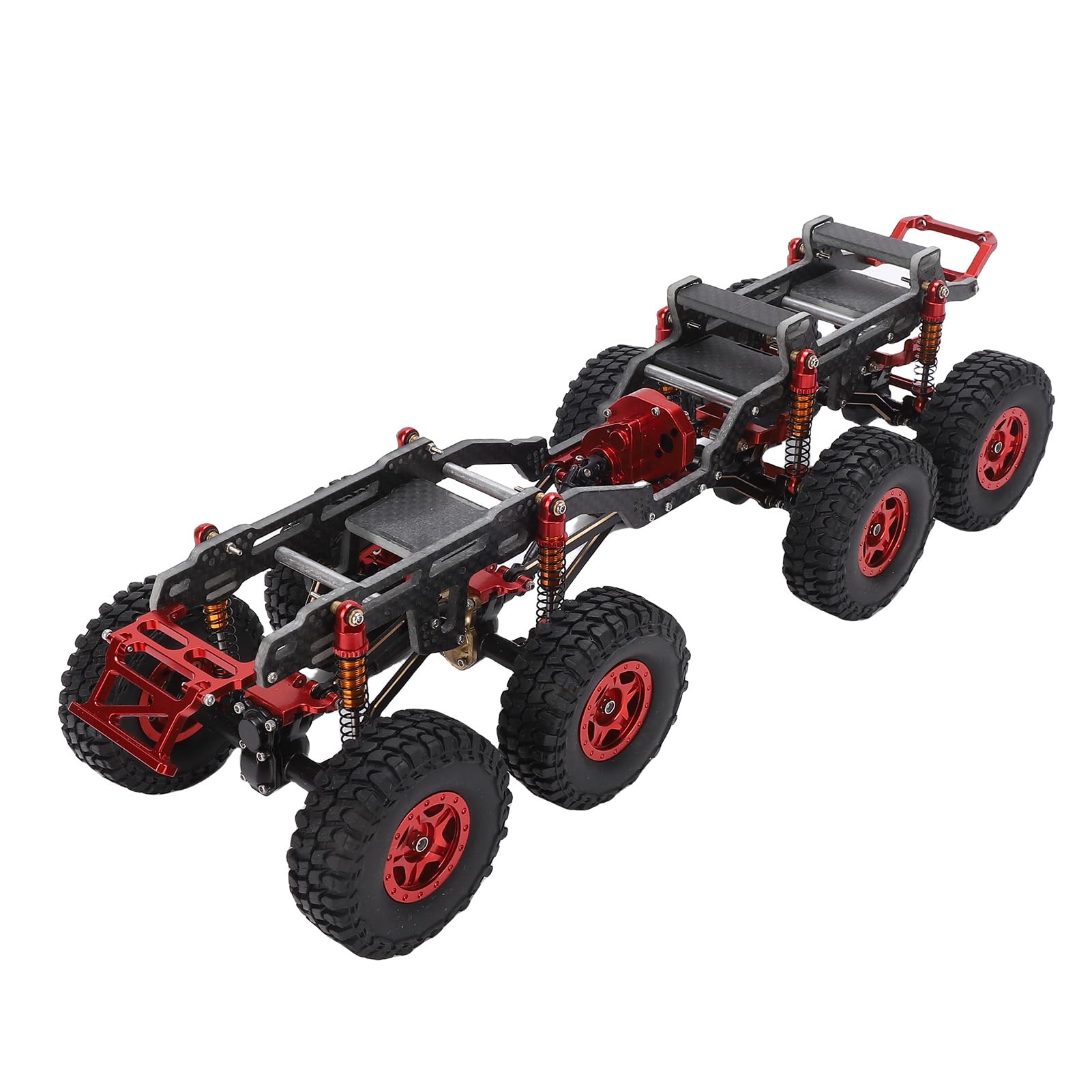 Gedourain Wymiana Ramy Podwozia RC z Włókna Węglowego o Niskiej Grawitacji środkowej do Samochodu Axial SCX24 8x8 RC do Profesjonalnej Modyfikacji (Czarny Czerwony)