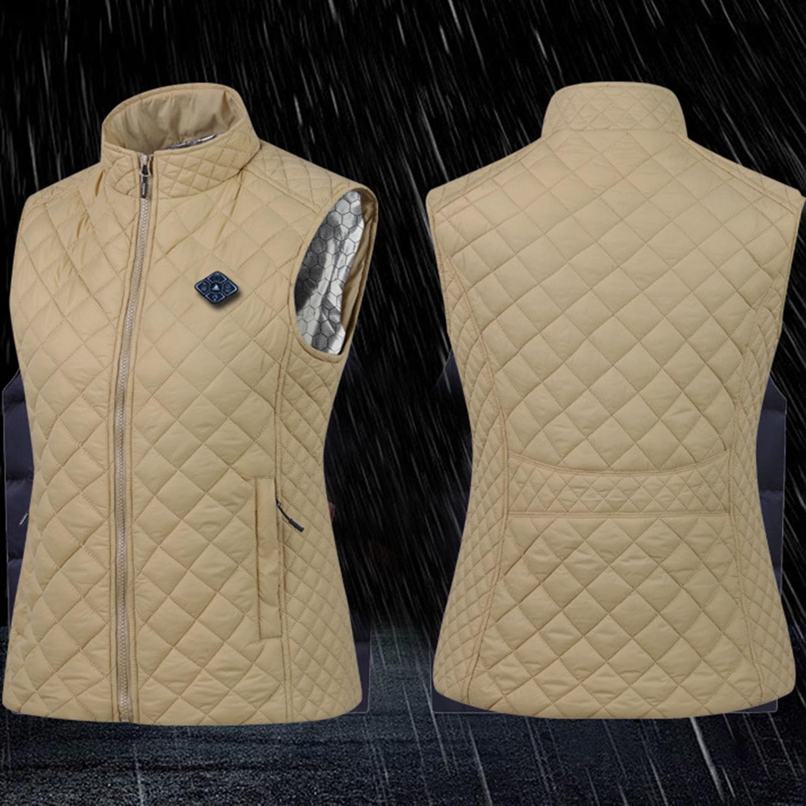 Generisch Gilet chauffant pour femme, rechargeable, sans manches, gilet d'hiver isolant thermique, pour activités de plein air