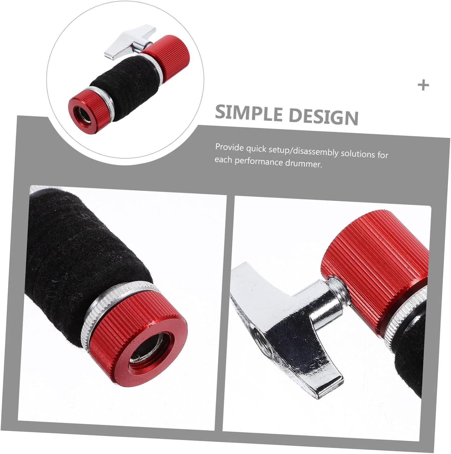 1pc Drum Kit Hi-hat - Hat Stand Hat Drum Clutch Drum Stand Parts Hi-hat Clutch Hi Hat Stand Clutch Drum Caps Drum Dial Hi-hat Post High Hat Stand Cymbal Jazz Drum Clutch Felt Red