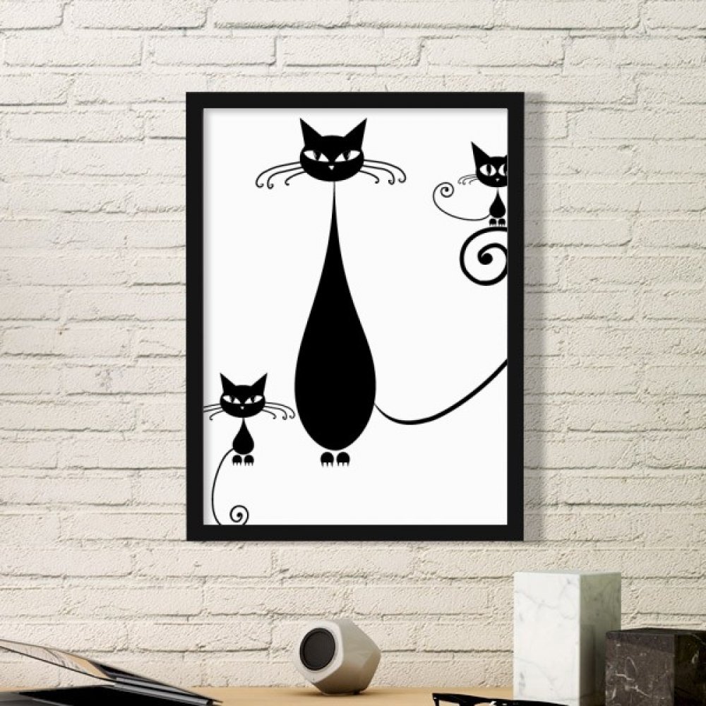 Reproduction peinture chat Halloween cadre photo noir stickers muraux deco interieur DIYthinker
