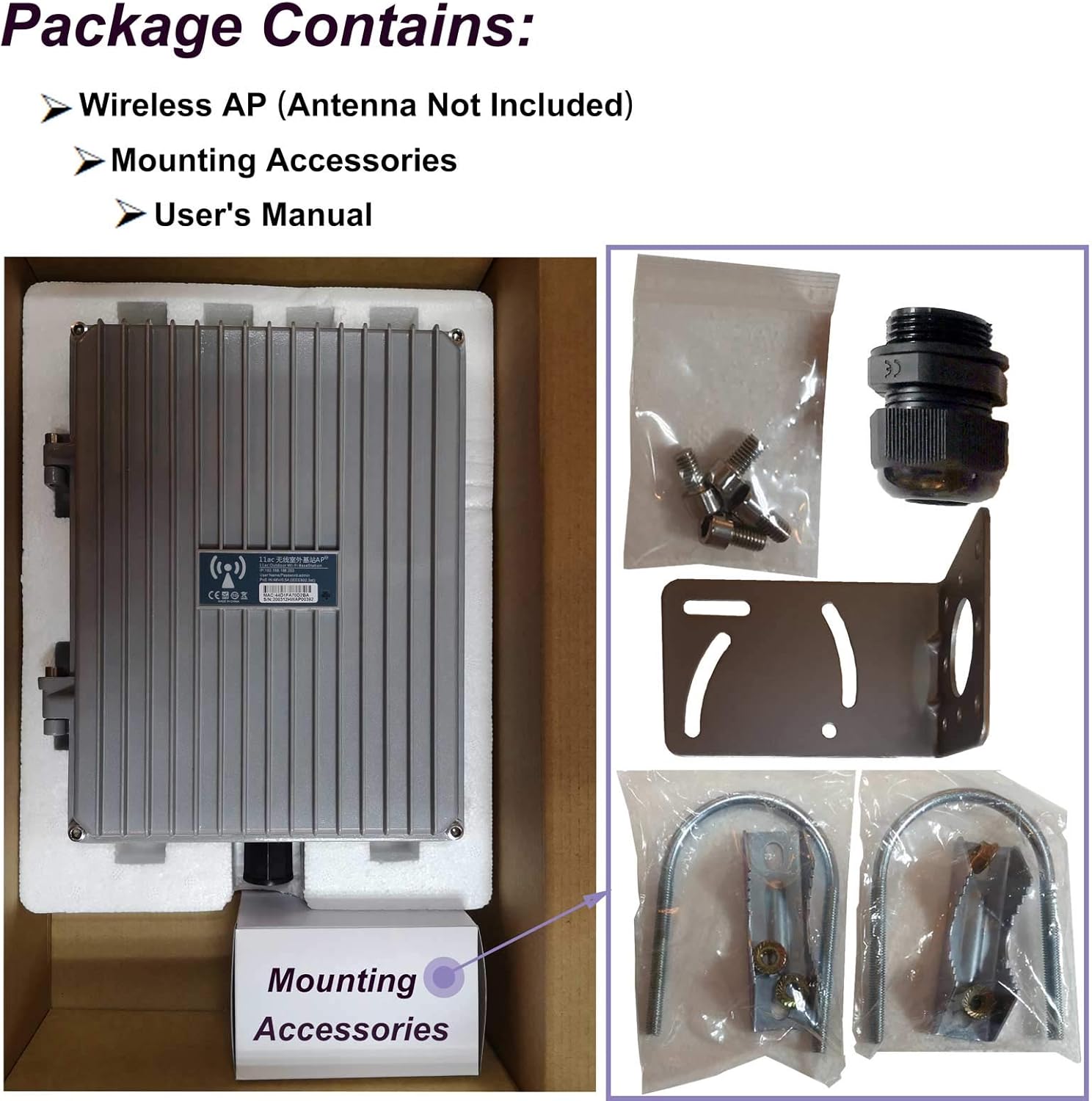 Up To 40% OFF E-link 802.11AC 1200Mbps High Power Outdoor IP67 WiFi Base Station Wireless Access Point Industrial Grade Waterproof 2.4G /5G Dual Band Wireless AP with 802.3at POE Input（Antenna Not Included）