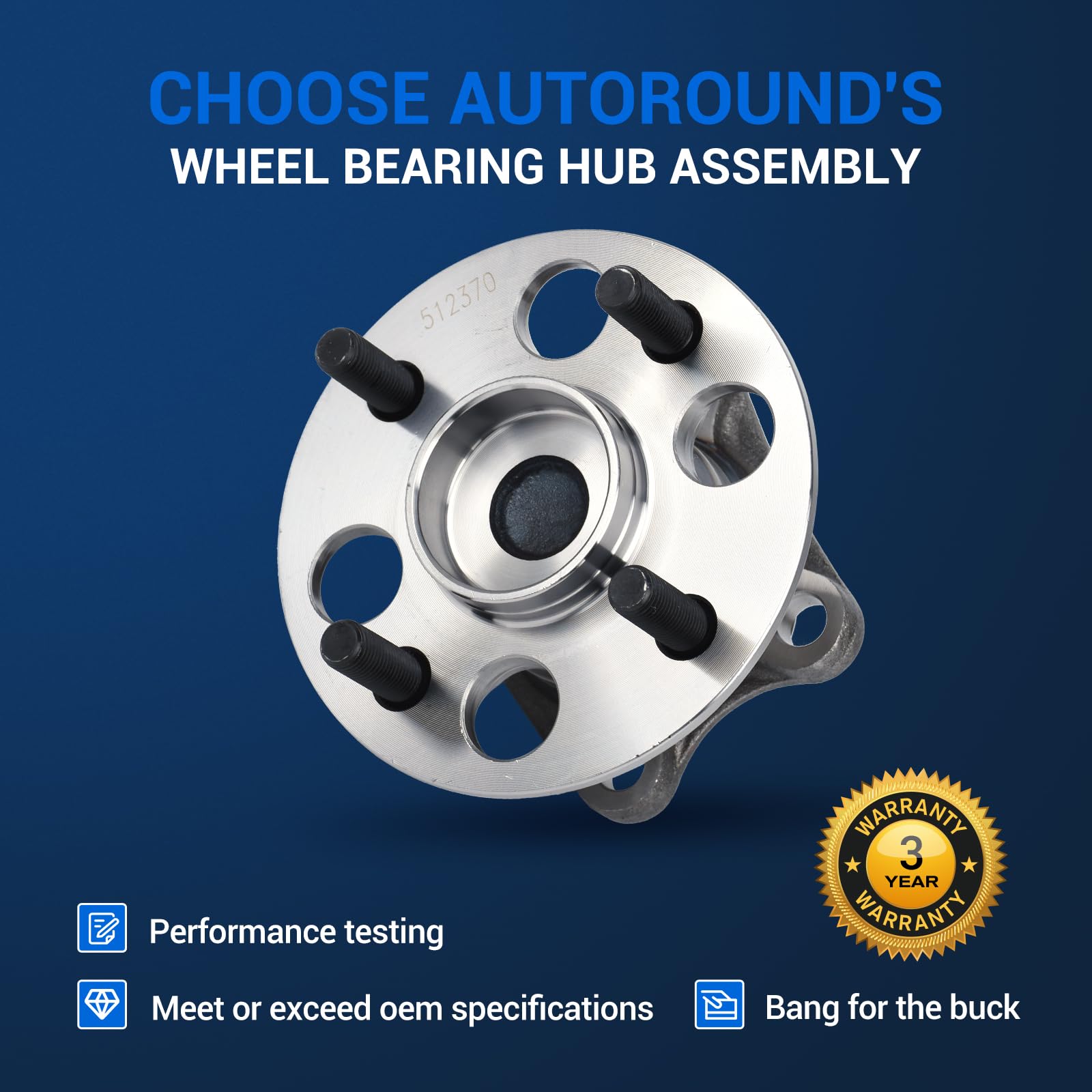 Amazon.com: Autoround 512370 Rear Wheel Bearing and Hub Assembly
