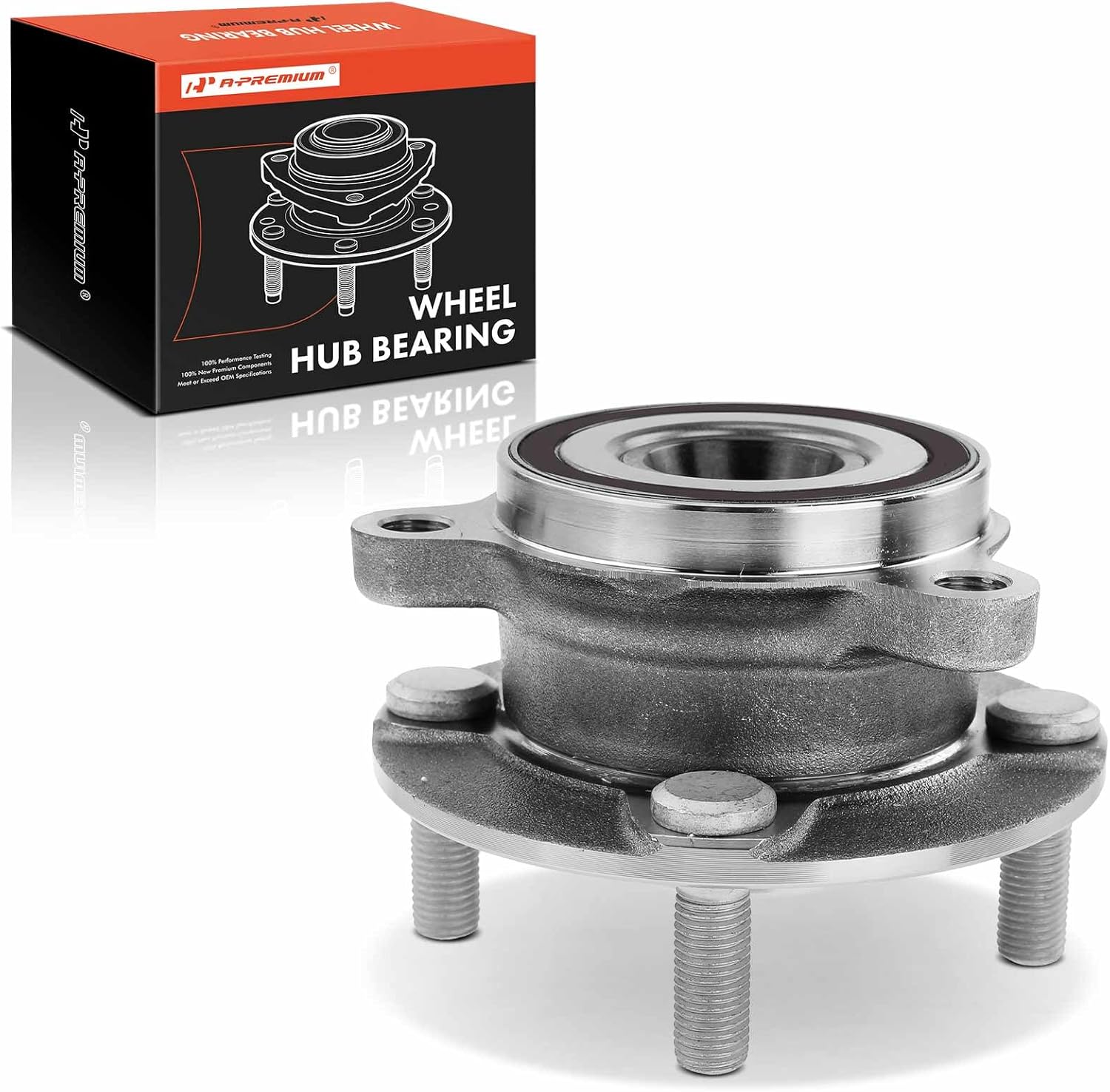 A-Premium Rear Wheel Bearing and Hub Assembly with 4-Lug Compatible with Mazda MX5 Miata 2016-2022, RWD Only