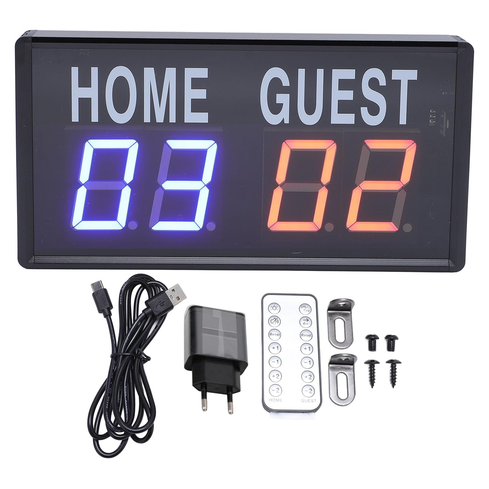 Garsent Segnapunti Elettronico a LED, Tabellone Segnapunti Elettronico Digitale a LED Portatile con Telecomando, per Giochi Sportivi Pallavolo Pong Baseball Basket Tabelloni
