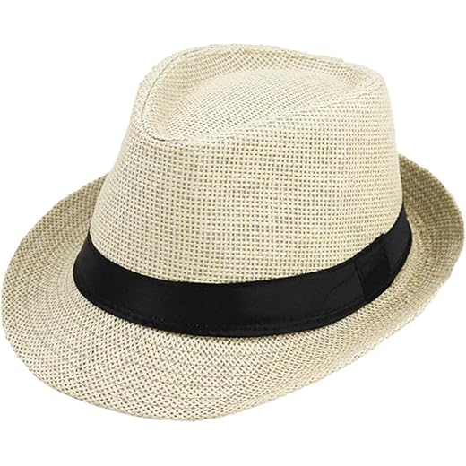 THE STYLE SUTRA Kids Straw Hat Trendy Portable Sunscreen Hat for Outdoor Commuting Festivals Beige