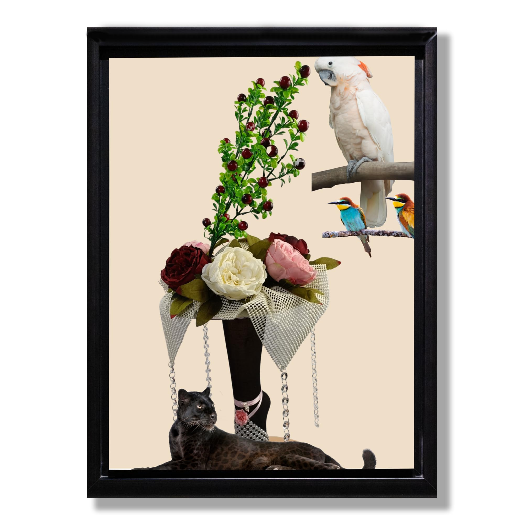 Cadre photo 3D rose format A3 decoration murale tendance pour salon