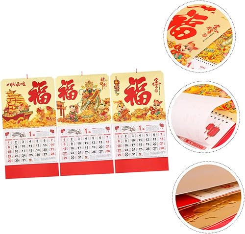 Miniatura 9 de LALAFINA 6 Pcs 2023 Wall Calendar 2023 Chinese New Year Calendar Calendarios De Adviento Feng Shui Decor Lucky Calendar Planner Calendar Chinese
