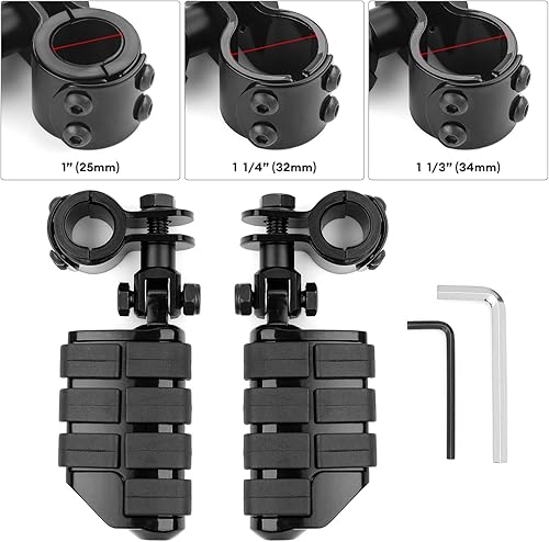 Miniatura 6 de Estriberas para motocicleta y autopista, compatible con Harley Road King Street Glide, Honda, Suzuki, Yamaha con protector de motor de 1 pulgada