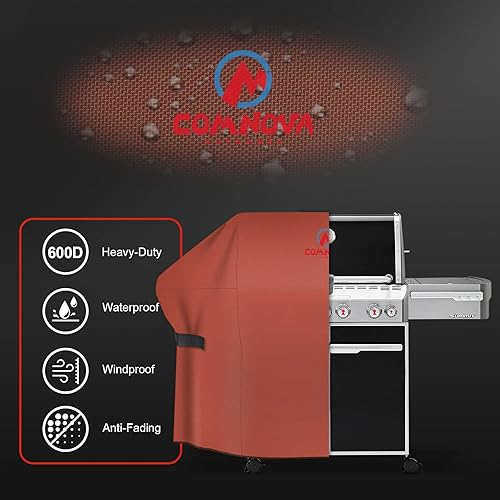 Miniatura 3 de Comnova - Cubierta para parrilla de 75 pulgadas  Cubierta de barbacoa 600D para parrilla al aire libre, resistente e impermeable, grandes cubiertas